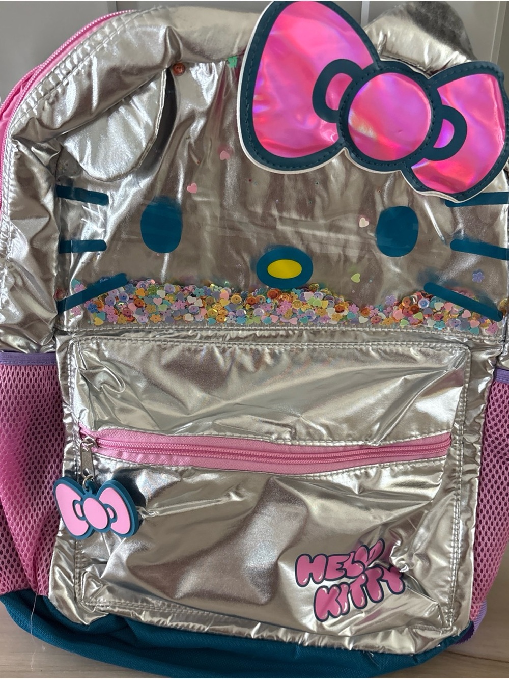 Hello Kitty Silver & Pink Sequin Shaker Backpack